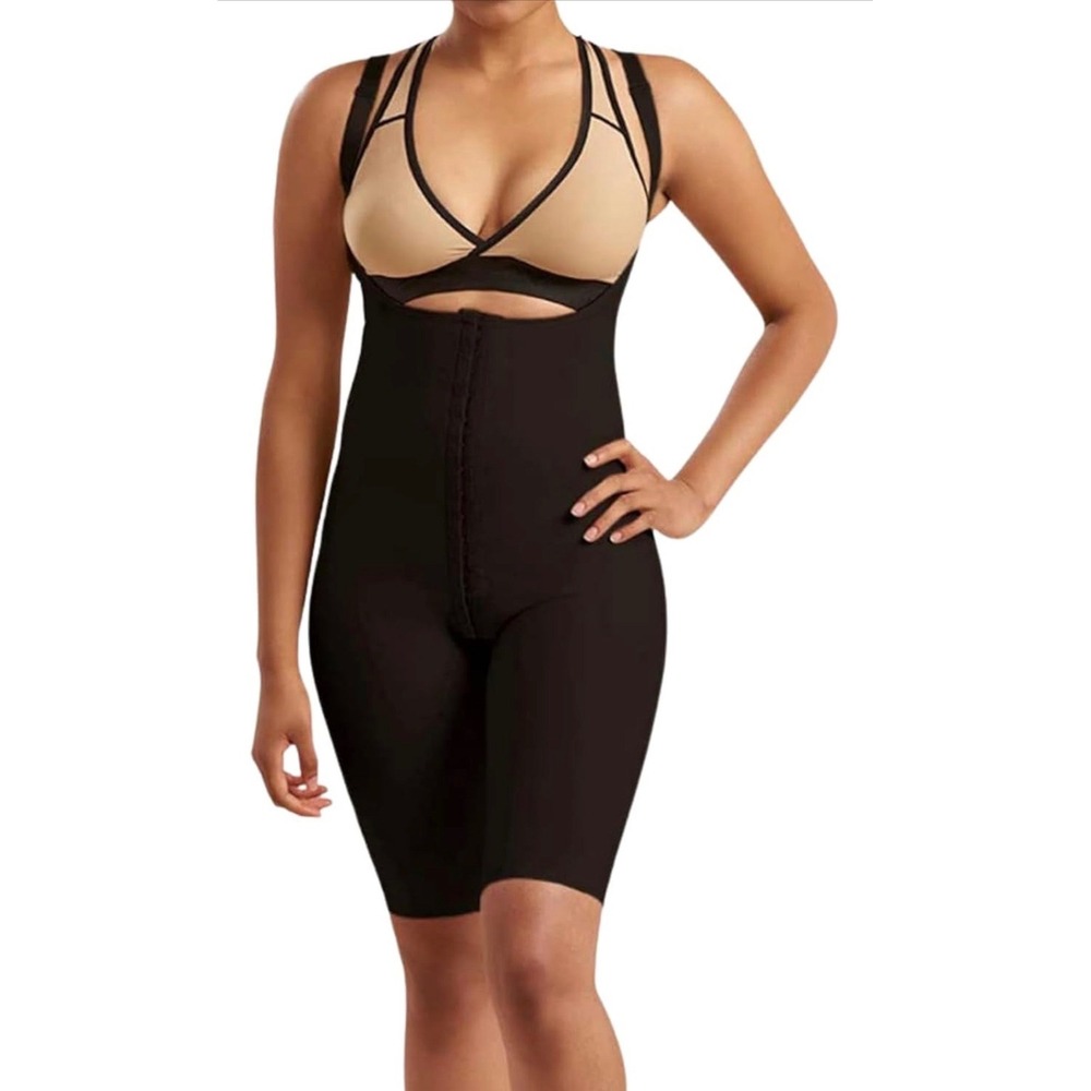 Marena Recovery SFBHS High Back Girdle Compression Bodysuit Black Large NIB